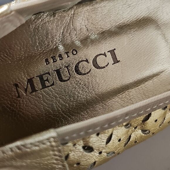 Sesto Meucci Gold and Tan Women's‎ Wedge  Flats 10 - Picture 10 of 12